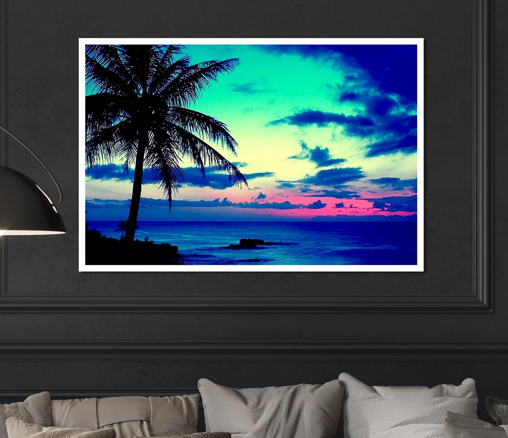 Tropical Sunrise Print Poster Wall Art