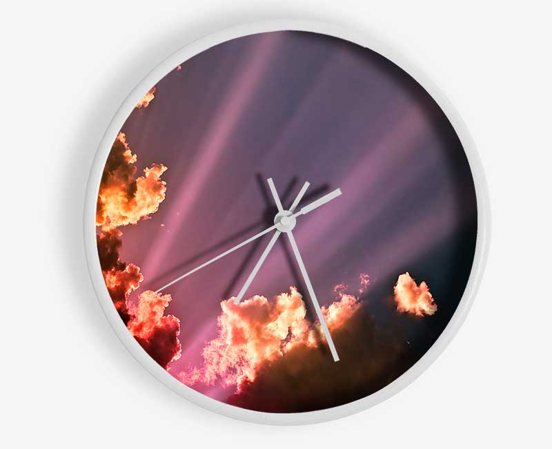 Colourful Clouds Above The Ocean Clock - Wallart-Direct UK