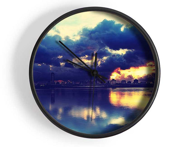 As The Sunset Beaks Through Over The City Clock - Wallart-Direct UK