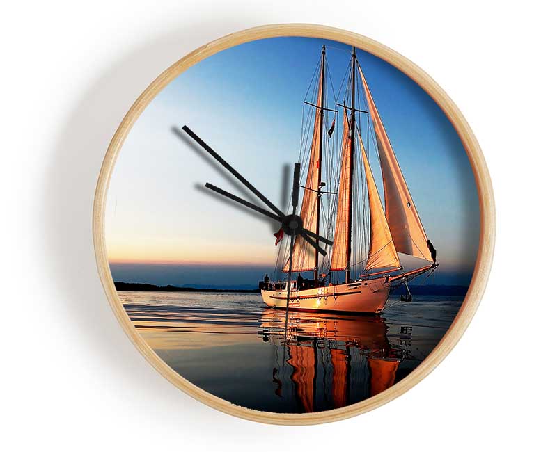 Refections Of The Sail Boat Clock - Wallart-Direct UK