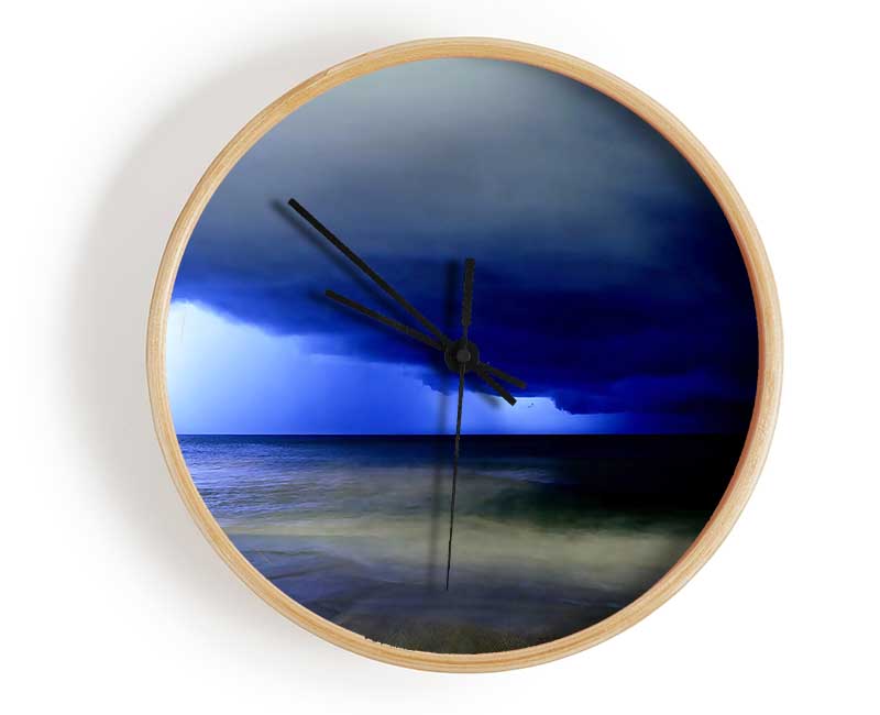 Blue Lightning Seas Clock - Wallart-Direct UK