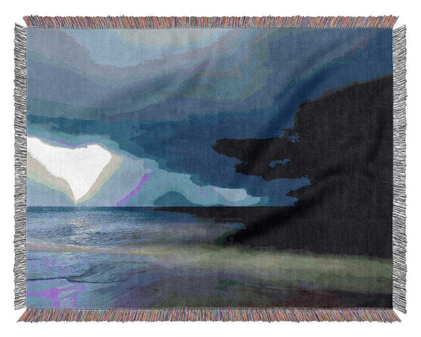 Blue Lightning Seas Woven Blanket