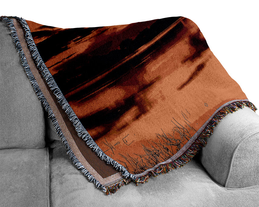 Sunset Cloud Reflection Woven Blanket