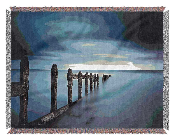 Evening Blue Sea Woven Blanket