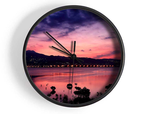 Nightfall Over The Tranquil Sea Clock - Wallart-Direct UK