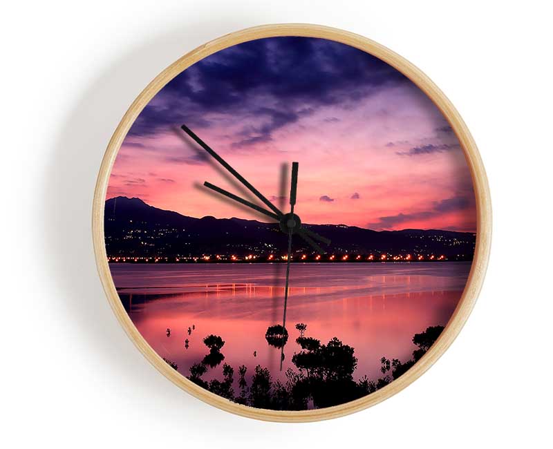 Nightfall Over The Tranquil Sea Clock - Wallart-Direct UK