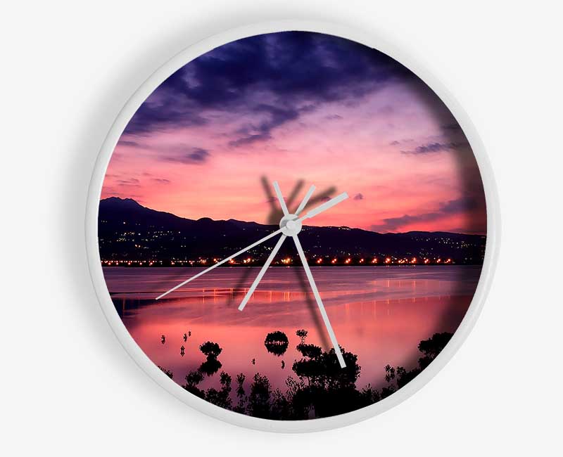 Nightfall Over The Tranquil Sea Clock - Wallart-Direct UK