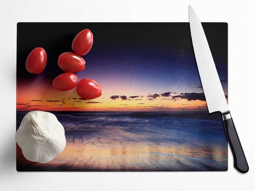 Ocean Beach At Twilight Glass Chopping Board