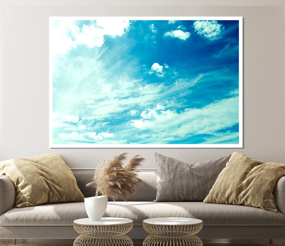 Blue Sky Print Poster Wall Art