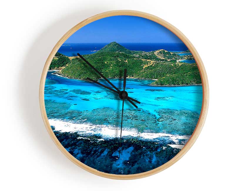 Union Island Lesser Antilles Clock - Wallart-Direct UK