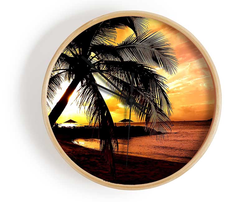 Beach Colours In Twilight Clock - Wallart-Direct UK