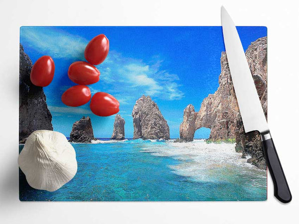 Cabo San Lucas Mexico Glass Chopping Board