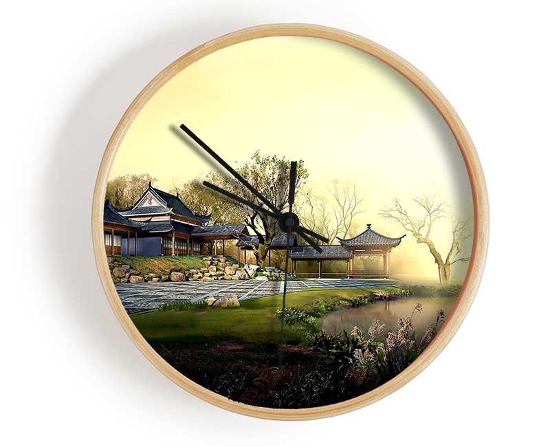 Beautiful Japanese Garden Clock - Wallart-Direct UK