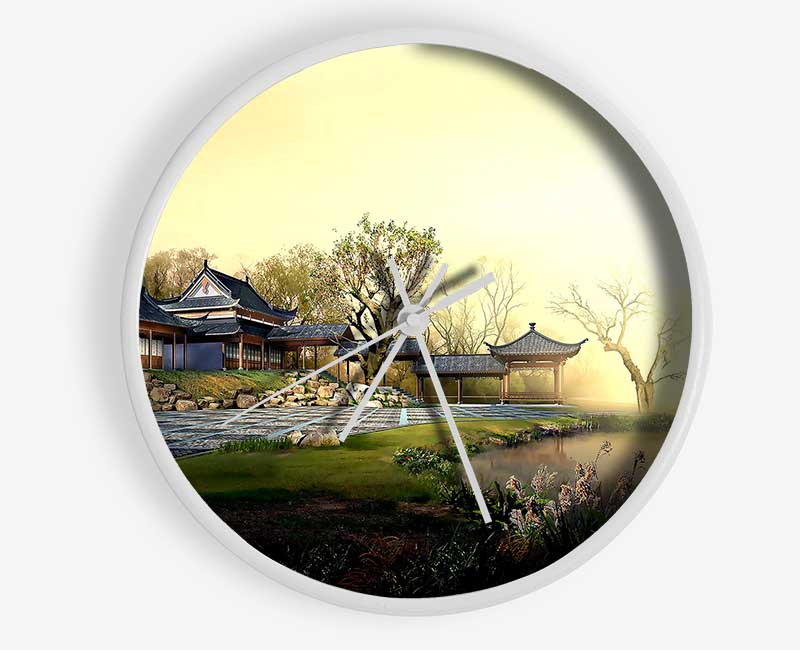 Beautiful Japanese Garden Clock - Wallart-Direct UK