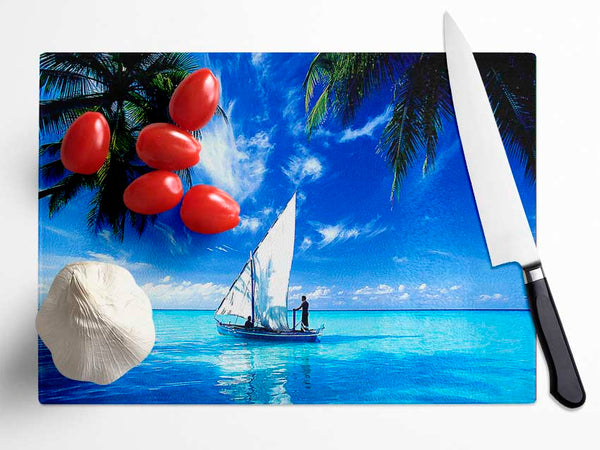 Sailing Over The Indian Ocean Glass Chopping Board