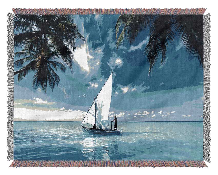 Sailing Over The Indian Ocean Woven Blanket