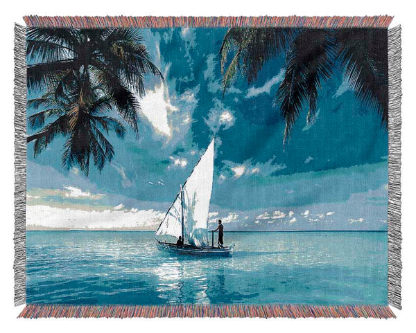 Sailing Over The Indian Ocean Woven Blanket