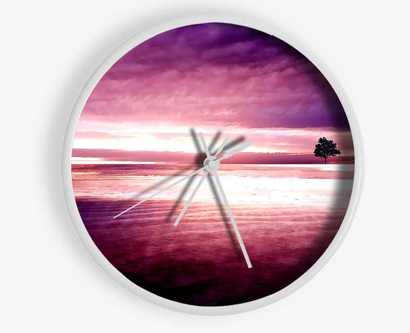 Purple Nature Clock - Wallart-Direct UK