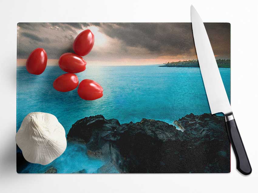 Island Of Hawaii Glass Chopping Board