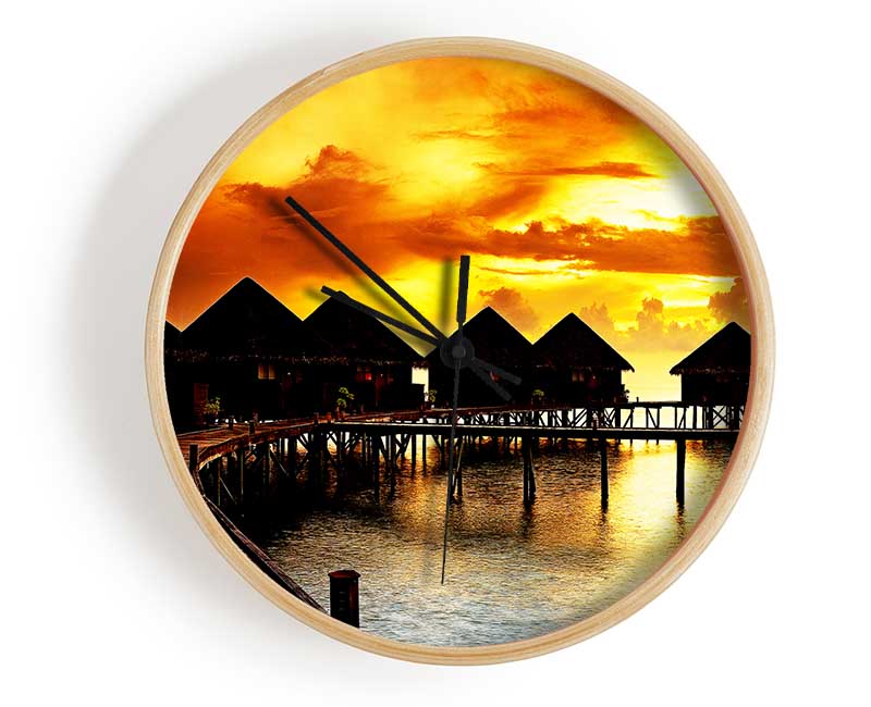 The Boardwalk Lovers Retreat Clock - Wallart-Direct UK