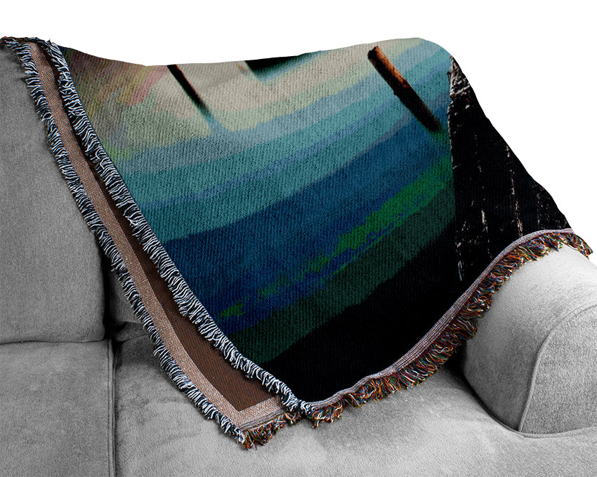 Rustic Ocean Jetty Woven Blanket