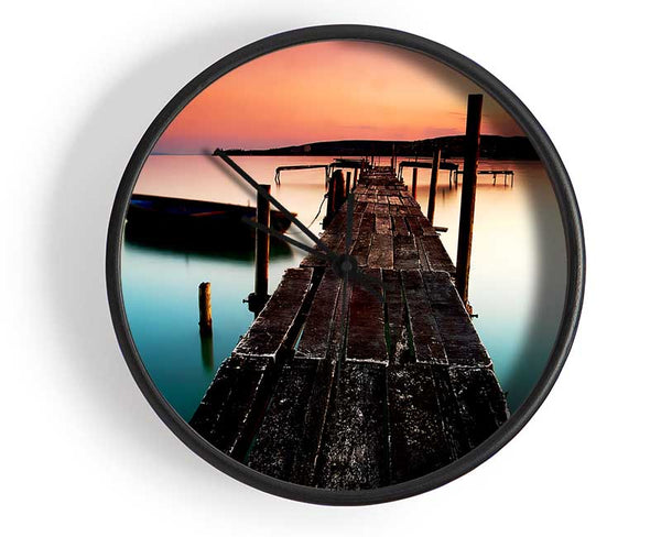 Rustic Ocean Jetty Clock - Wallart-Direct UK