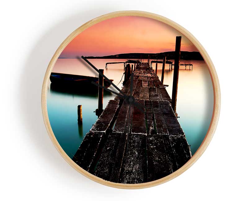 Rustic Ocean Jetty Clock - Wallart-Direct UK