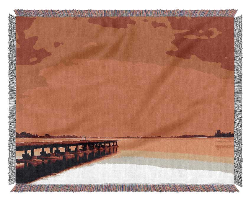 Perfect Orange Boardwalk Woven Blanket