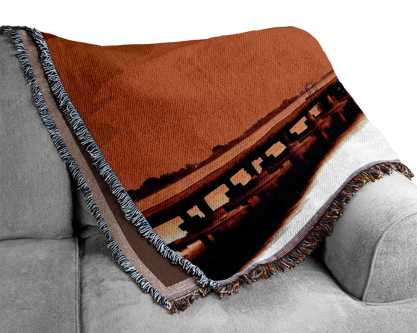 Perfect Orange Boardwalk Woven Blanket