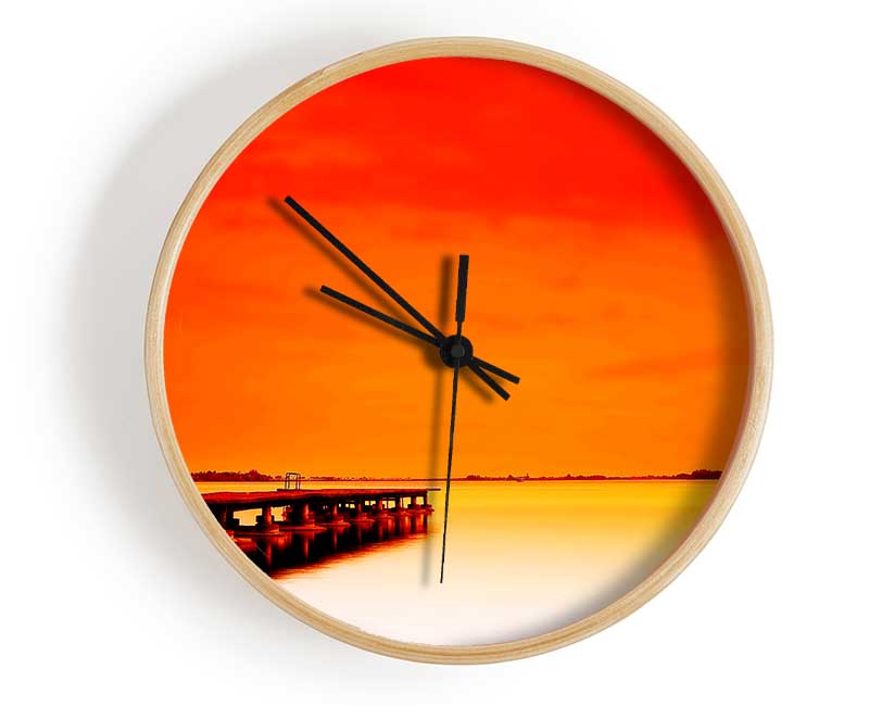 Perfect Orange Boardwalk Clock - Wallart-Direct UK