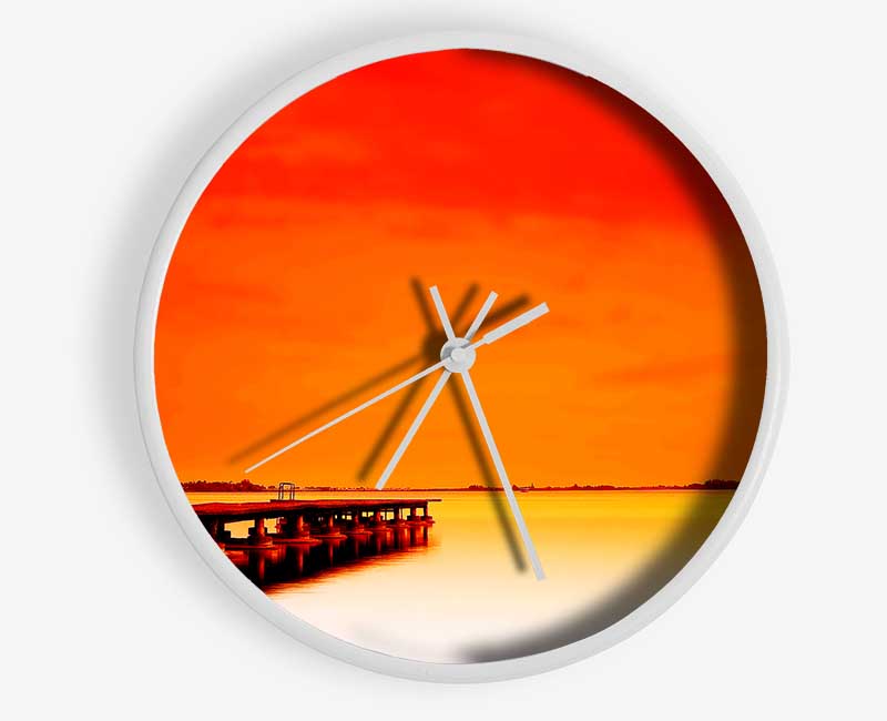 Perfect Orange Boardwalk Clock - Wallart-Direct UK