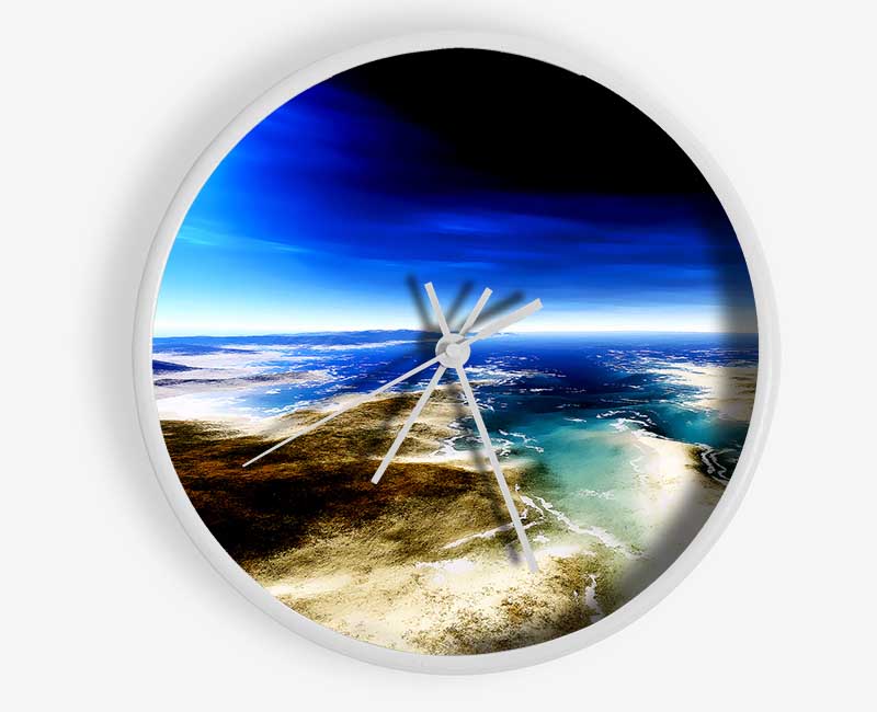 Islands Blue Sun Clock - Wallart-Direct UK