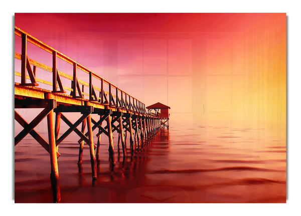 Tranquil Ocean Pier Pink