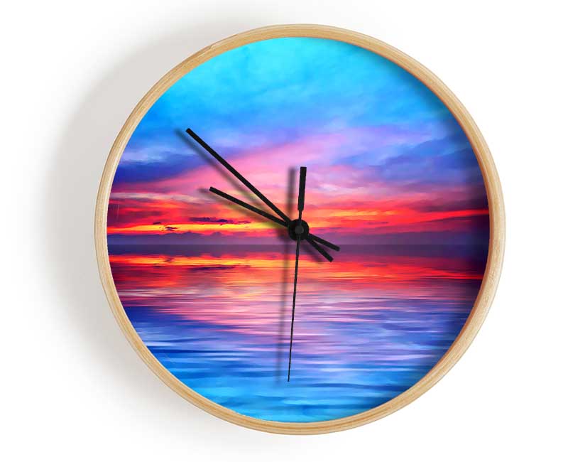 The Oceans Mirror Sky Clock - Wallart-Direct UK