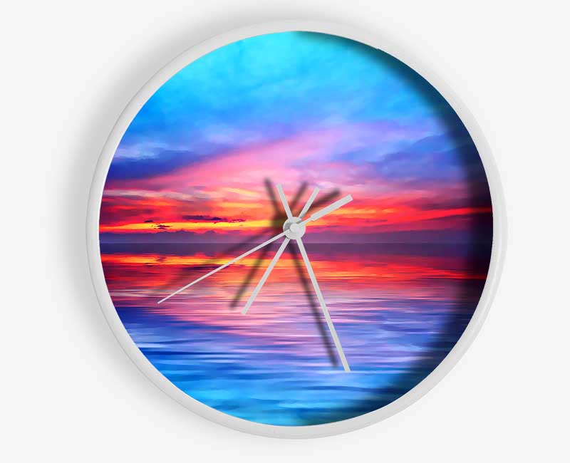 The Oceans Mirror Sky Clock - Wallart-Direct UK