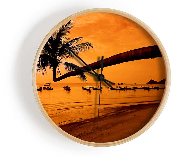 Paradise Island Boats Clock - Wallart-Direct UK