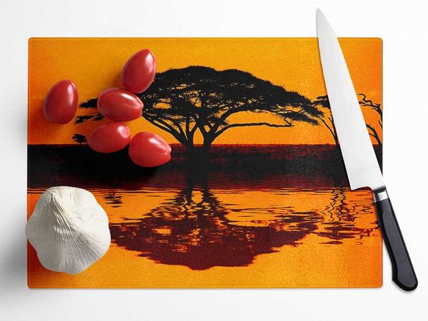 African Tree Reflection Glass Chopping Board