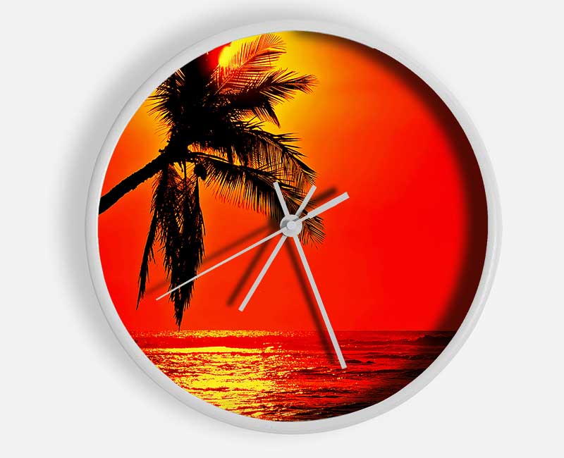 Palmtree Sunblaze Clock - Wallart-Direct UK