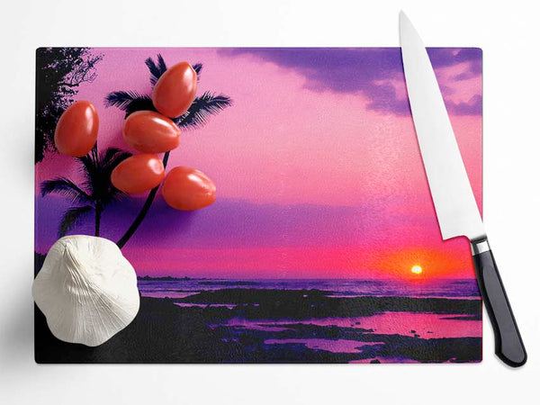 Blaze Of The Palmtree Sun Glass Chopping Board