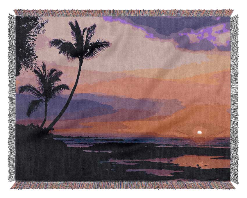 Blaze Of The Palmtree Sun Woven Blanket