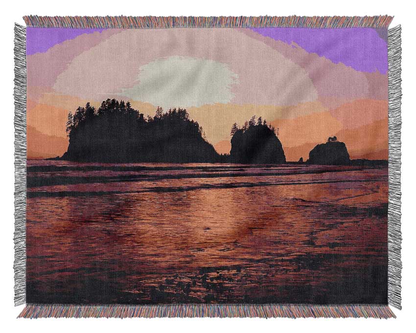 Surreal Pink Ocean Flow Woven Blanket