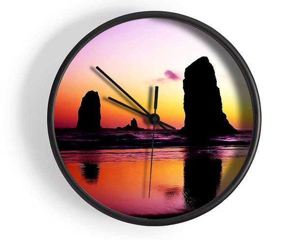 Sculptured Ocean Reflection Clock - Wallart-Direct UK