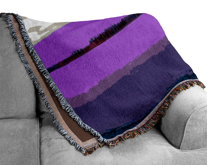 Purple Northern Lights Woven Blanket