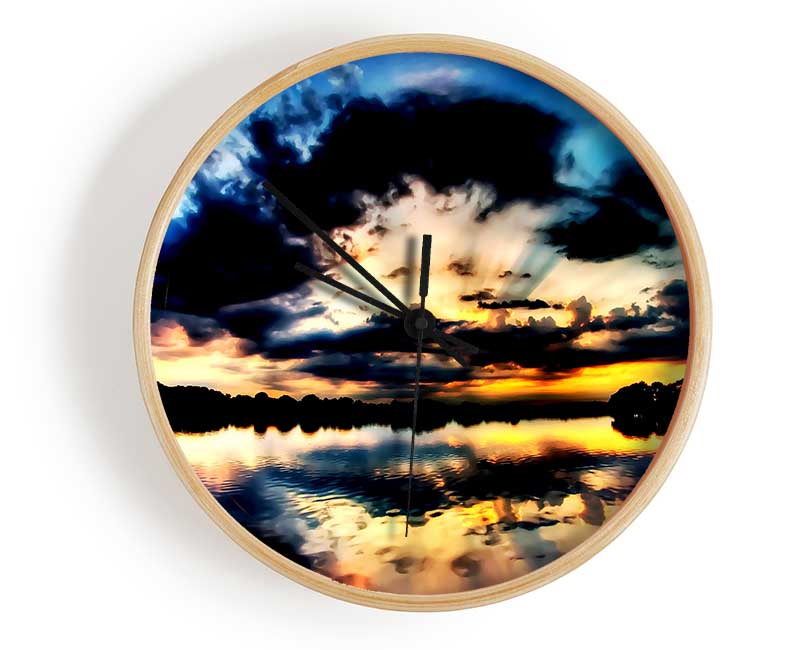 Blue Ocean Cloud Formation Clock - Wallart-Direct UK