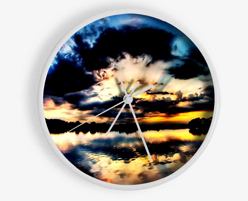 Blue Ocean Cloud Formation Clock - Wallart-Direct UK