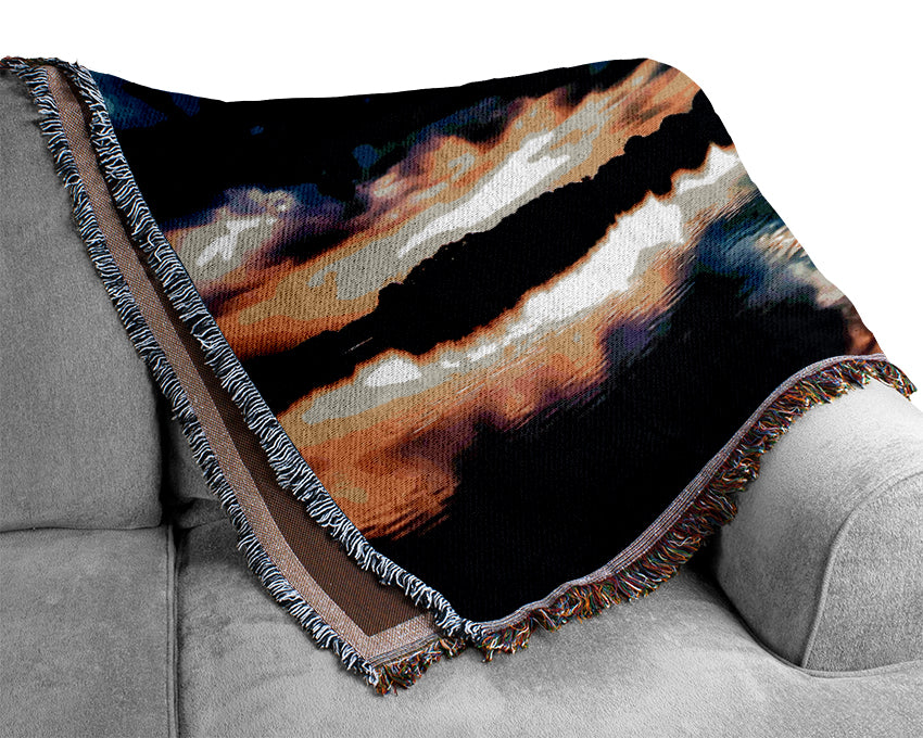 Blue Ocean Cloud Formation Woven Blanket