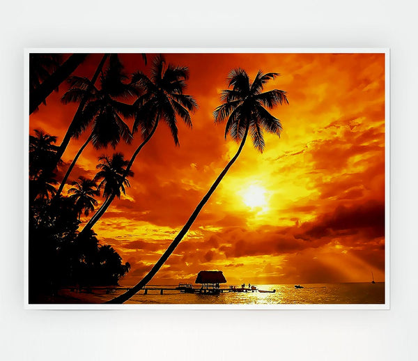 Family Fun In Paradise Print Poster Wall Art