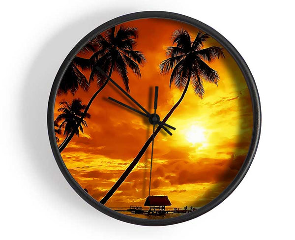 Family Fun In Paradise Clock - Wallart-Direct UK