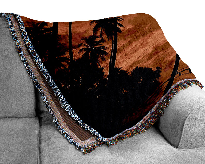 Family Fun In Paradise Woven Blanket