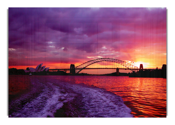 Speed Boat Trails Over The Red Ocean